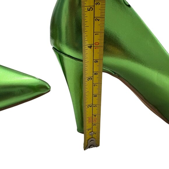 Metallic Green Top Moda Pointed Toe High Heels Womens Shoe Size 9 - Picture 15 of 16